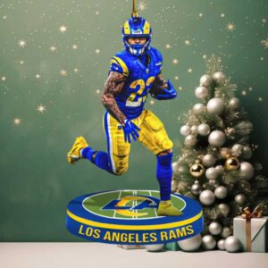 Los Angeles Rams Blake Corum #22 NFL Christmas Ornament