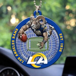 Los Angeles Rams Car Ornament Custom Name and Number Ornament