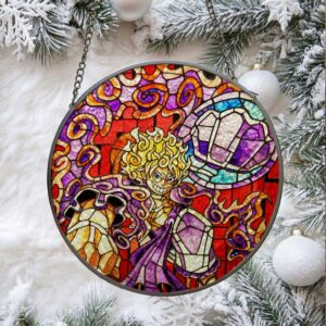 Luffy Sun God Nika Stained Glass Decor Luffy Sun God Nika Stained Glass Decor