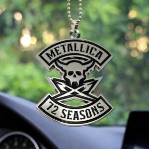 Metallica 72 Seasons Skull & Lightning Bolt Rearview Mirror Ornament Metallica 72 Seasons Skull & Lightning Bolt Rearview Mirror Ornament