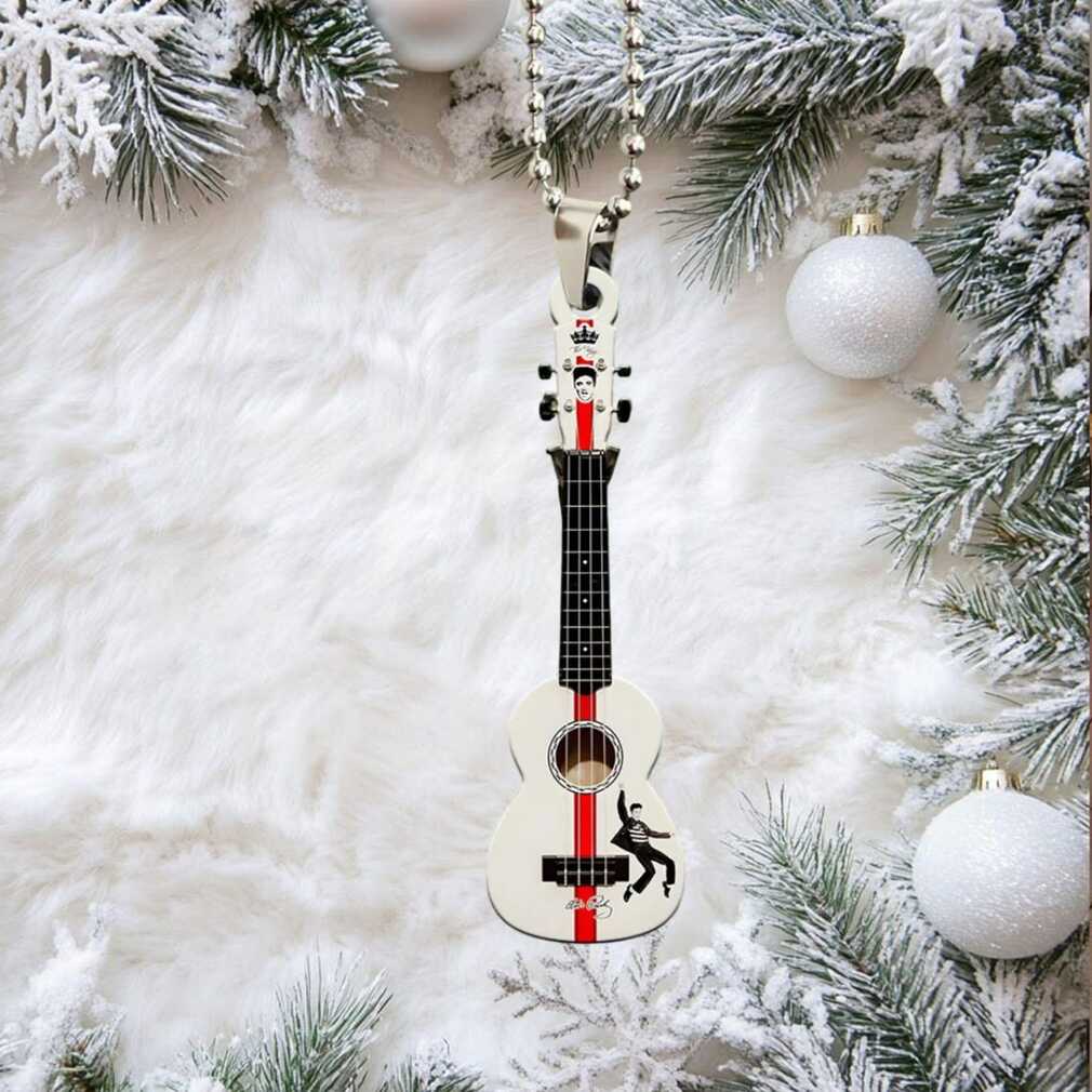 Miniature Ukulele Car Hanging Ornament with Red Stripe Miniature Ukulele Car Hanging Ornament with Red Stripe