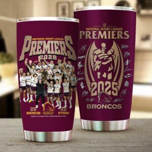 National Rugby League 2025 Premiers Broncos Collectible Tumbler National Rugby League 2025 Premiers Broncos Collectible Tumbler