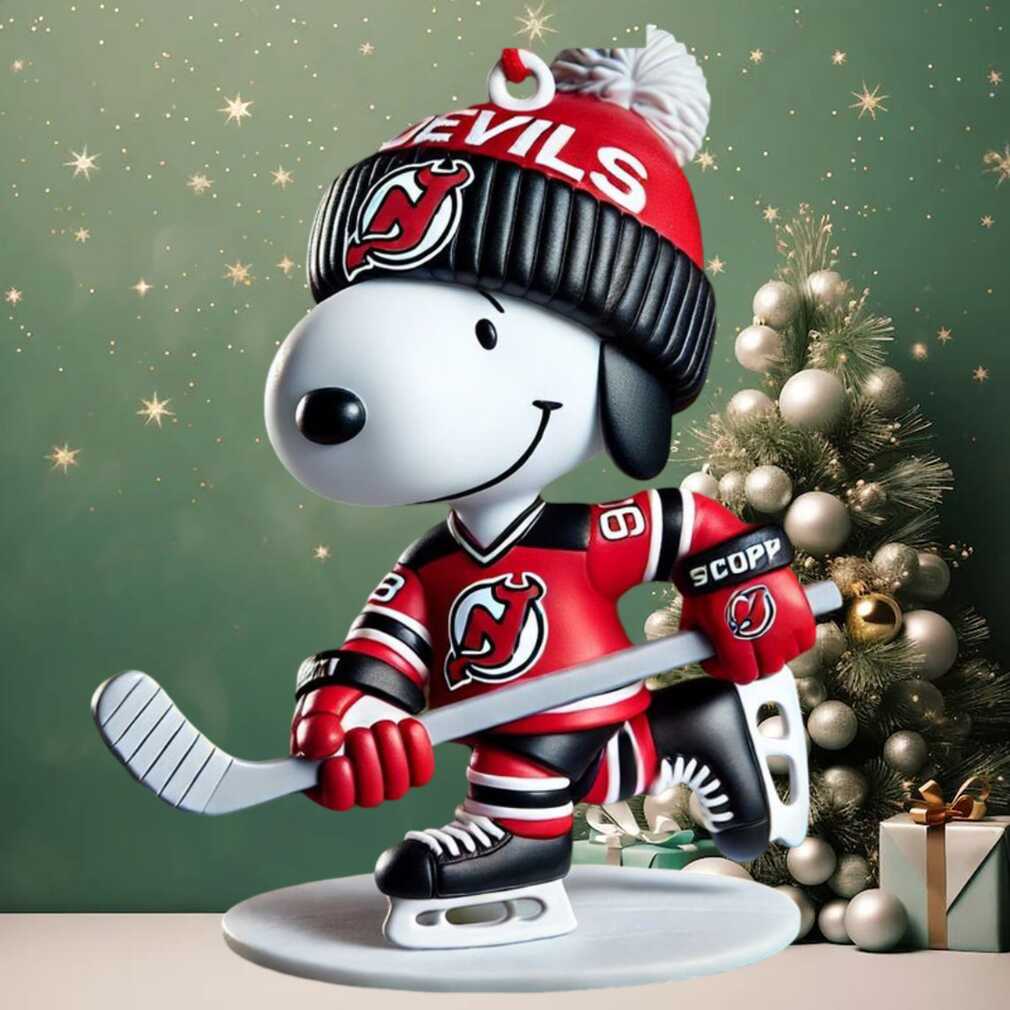 New Jersey Devils Snoopy Ice Hockey Christmas Ornament New Jersey Devils Snoopy Ice Hockey Christmas Ornament