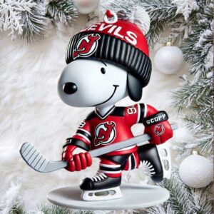 New Jersey Devils Snoopy Ice Hockey Christmas Ornament