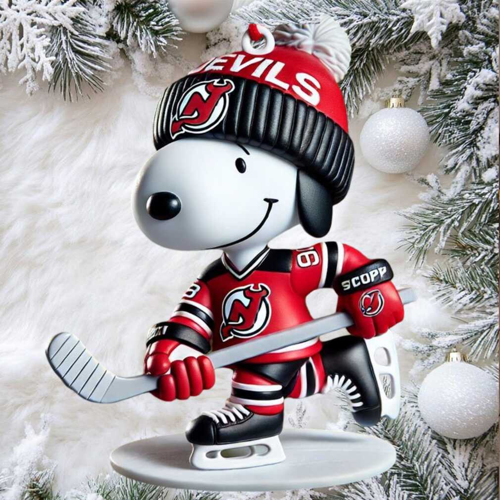 New Jersey Devils Snoopy Ice Hockey Christmas Ornament New Jersey Devils Snoopy Ice Hockey Christmas Ornament