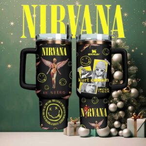 Nirvana In Utero Album Cover Tumbler with Handle and Lid