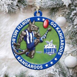 North Melbourne Kangaroos AFL Footy Metal Ornament