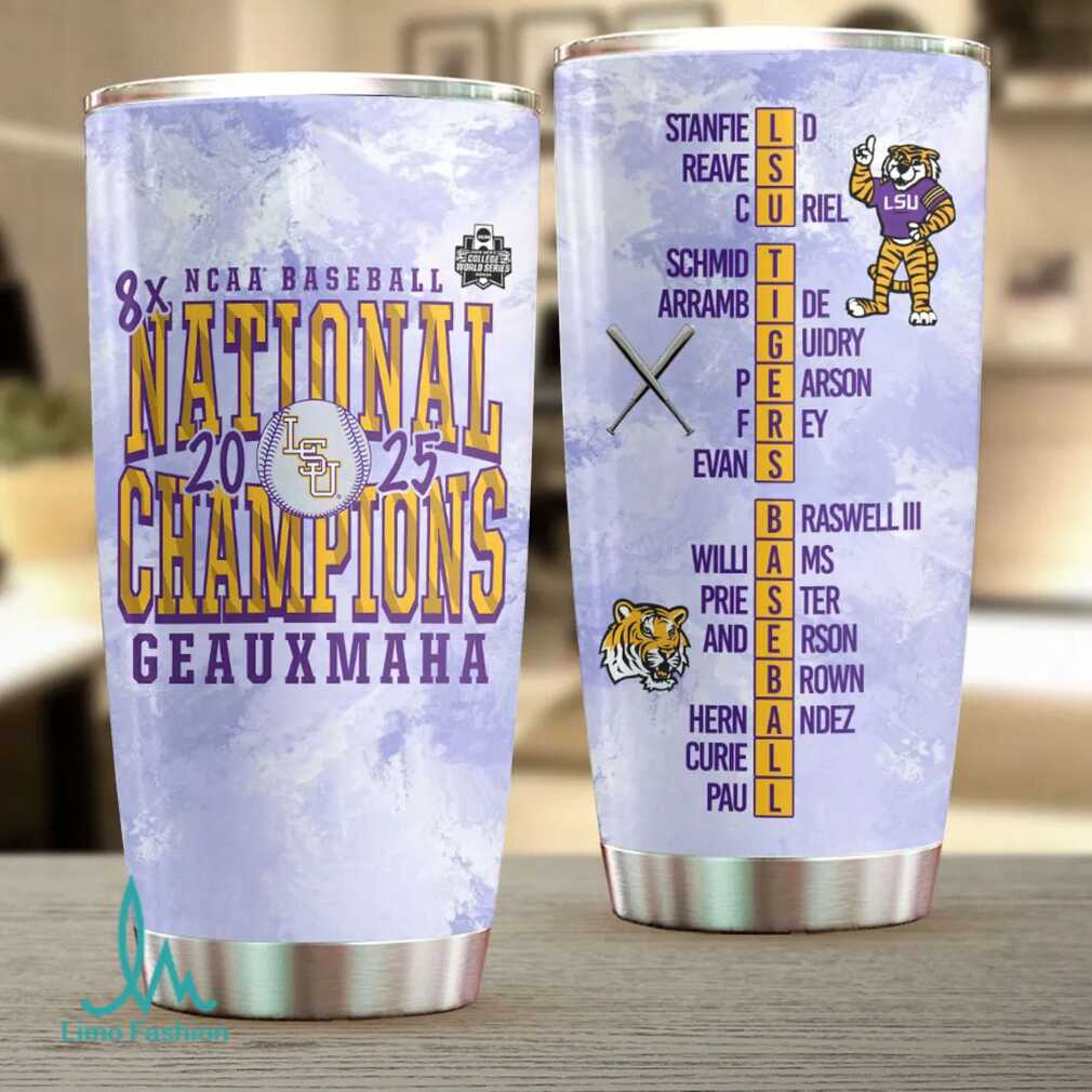 Official LSU Baseball 2025 Championship Roster Tumbler Official LSU Baseball 2025 Championship Roster Tumbler
