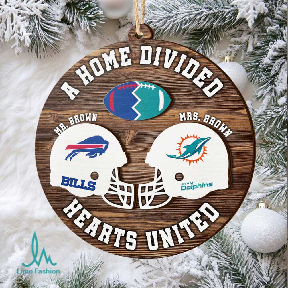 Personalized A Home Divided, Hearts United NFL Christmas Ornament Personalized A Home Divided, Hearts United NFL Christmas Ornament