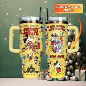 Personalized Disney Mickey 40oz Tumbler Custom Engraved Mickey & Friends Stainless Steel Cup