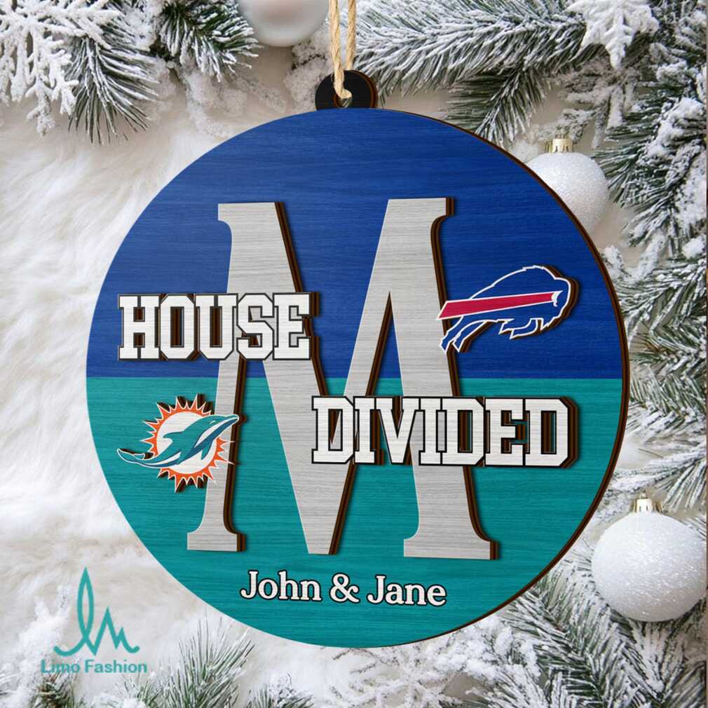 Personalized NFL House Divided Ornament Buffalo Bills vs Miami Dolphins Personalized NFL House Divided Ornament Buffalo Bills vs Miami Dolphins