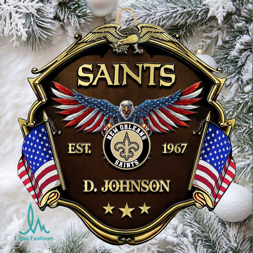 Personalized New Orleans Saints Patriotic Door Ornament Personalized New Orleans Saints Patriotic Door Ornament