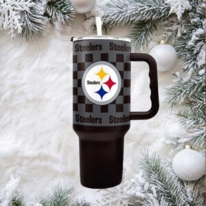 Pittsburgh Steelers 40oz Checkered Stainless Steel Tumbler Pittsburgh Steelers 40oz Checkered Stainless Steel Tumbler