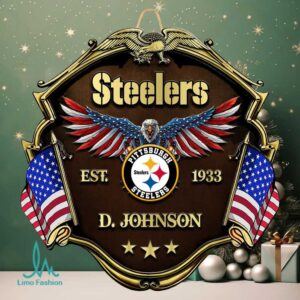 Pittsburgh Steelers Personalized American Eagle Christmas Ornament & Door Sign Pittsburgh Steelers Personalized American Eagle Christmas Ornament & Door Sign