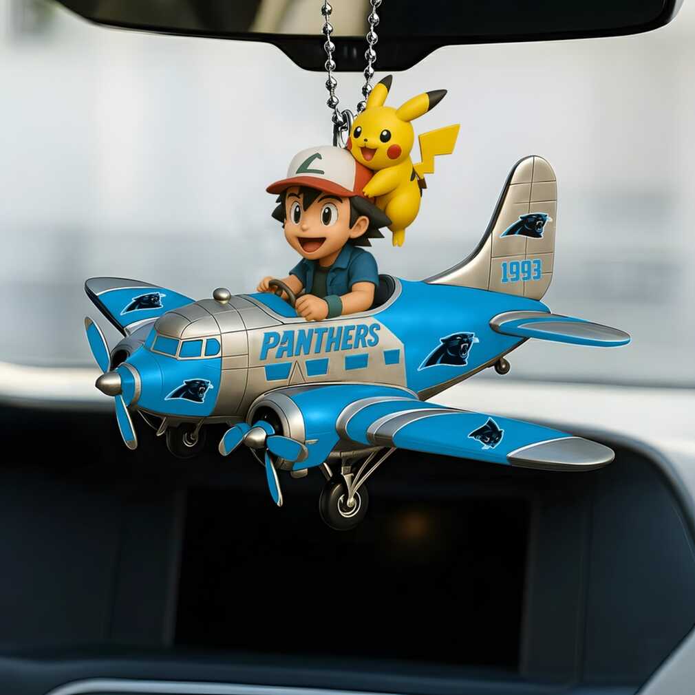 Pokémon Ash & Pikachu Carolina Panthers Biplane Ornament Pokémon Ash & Pikachu Carolina Panthers Biplane Ornament