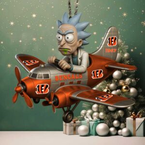 Rick and Morty Cincinnati Bengals Airplane Ornament