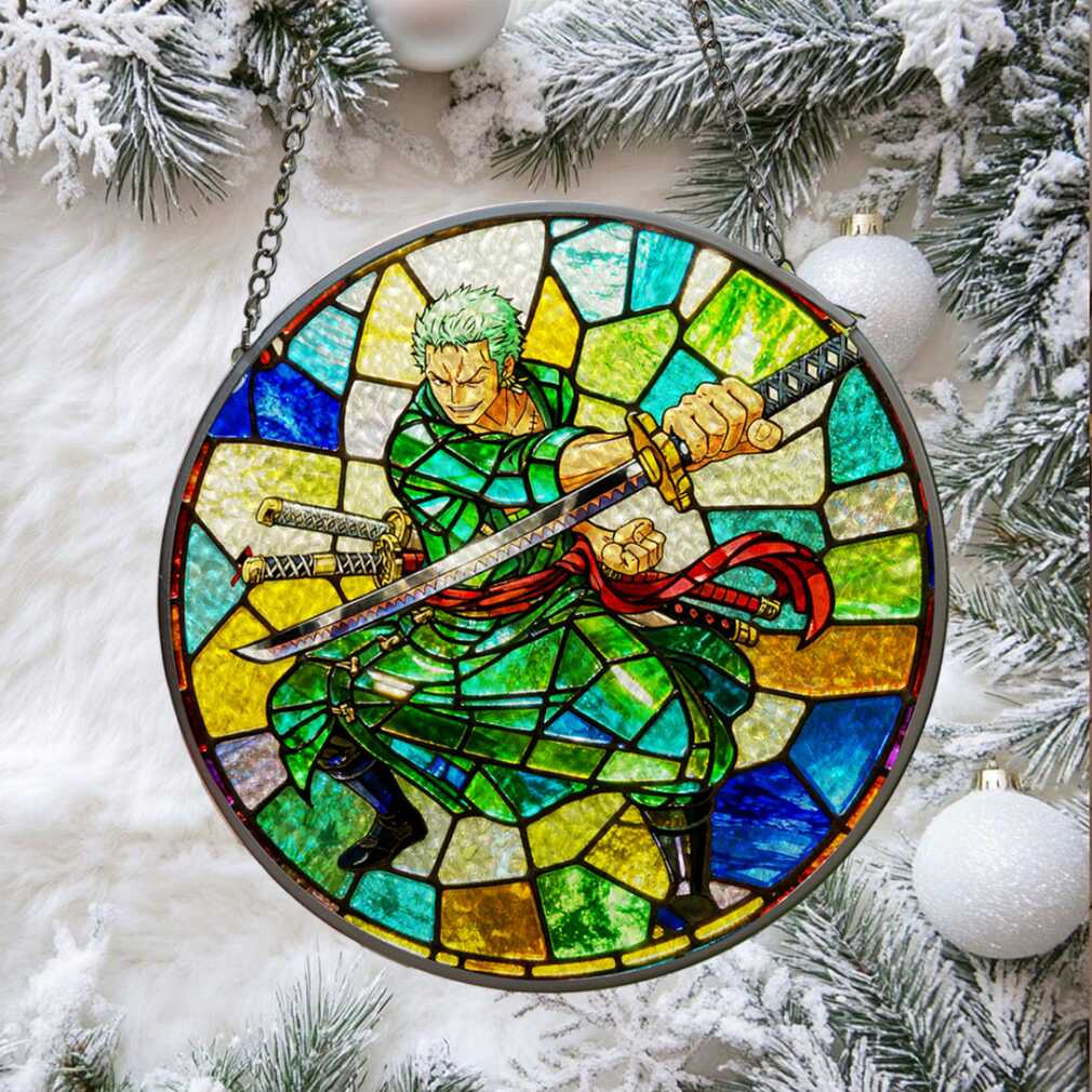 Roronoa Zoro Stained Glass Ornament Roronoa Zoro Stained Glass Ornament