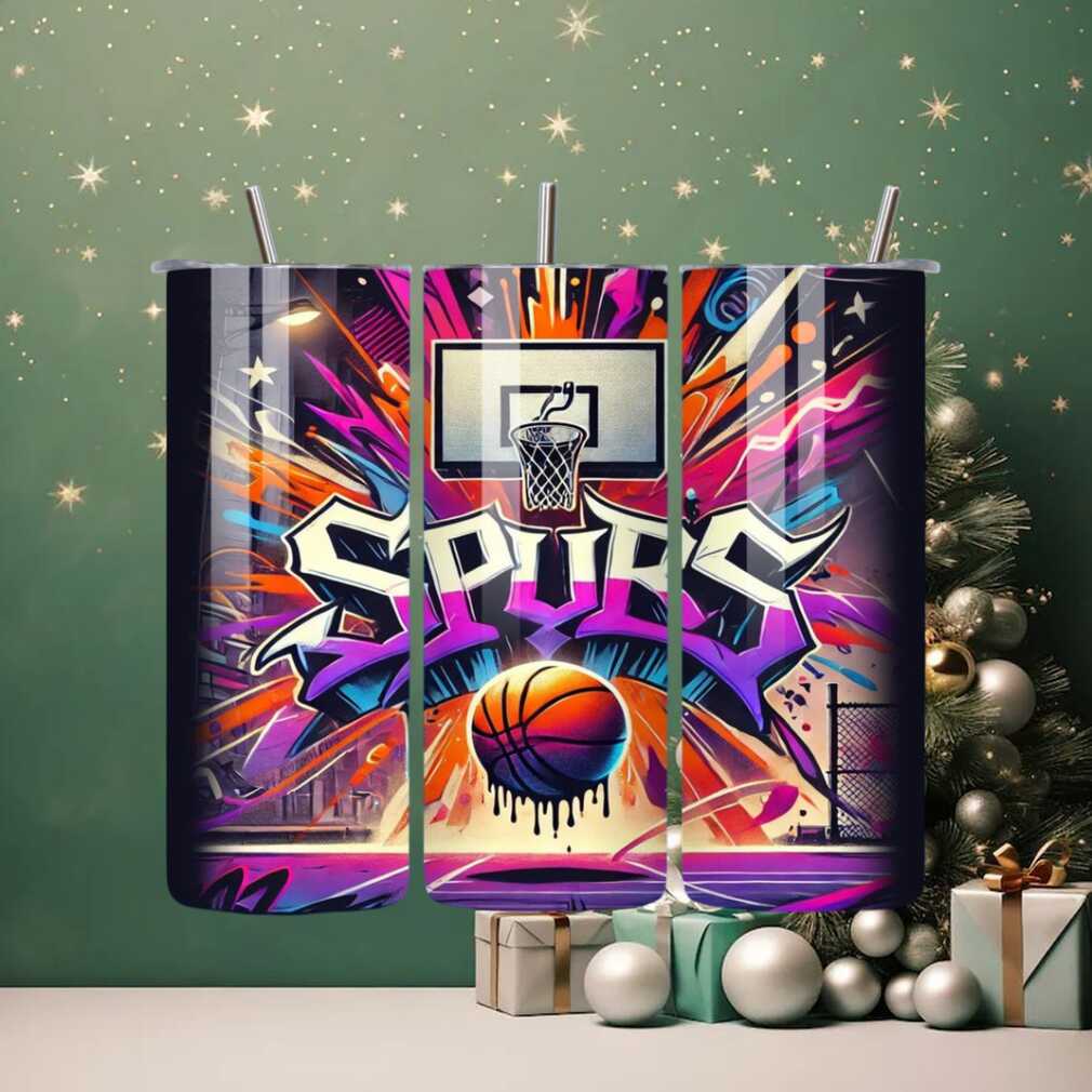 San Antonio Spurs Graffiti Basketball Skinny Tumbler San Antonio Spurs Graffiti Basketball Skinny Tumbler
