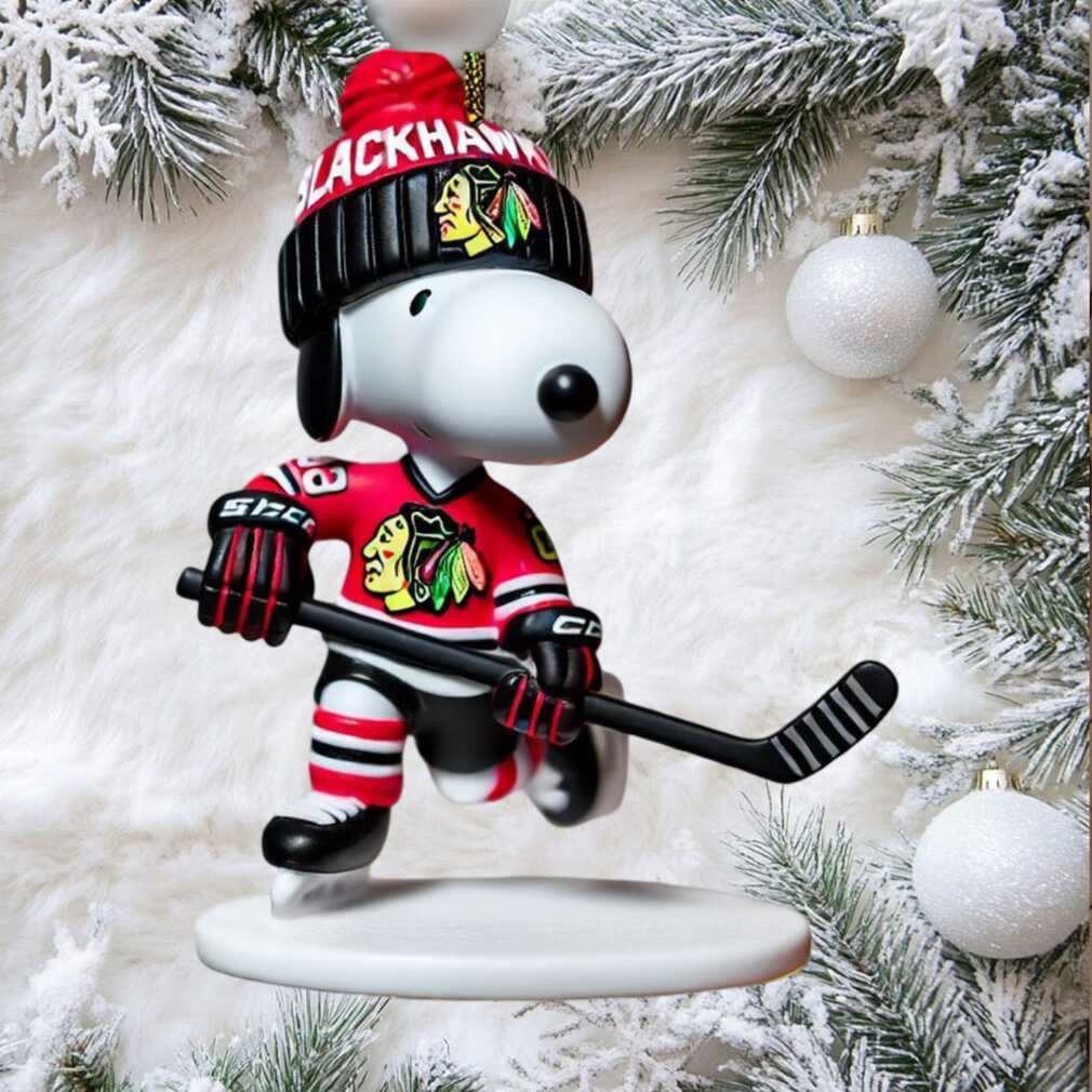 Snoopy NHL Chicago Blackhawks Christmas Ornament Snoopy NHL Chicago Blackhawks Christmas Ornament