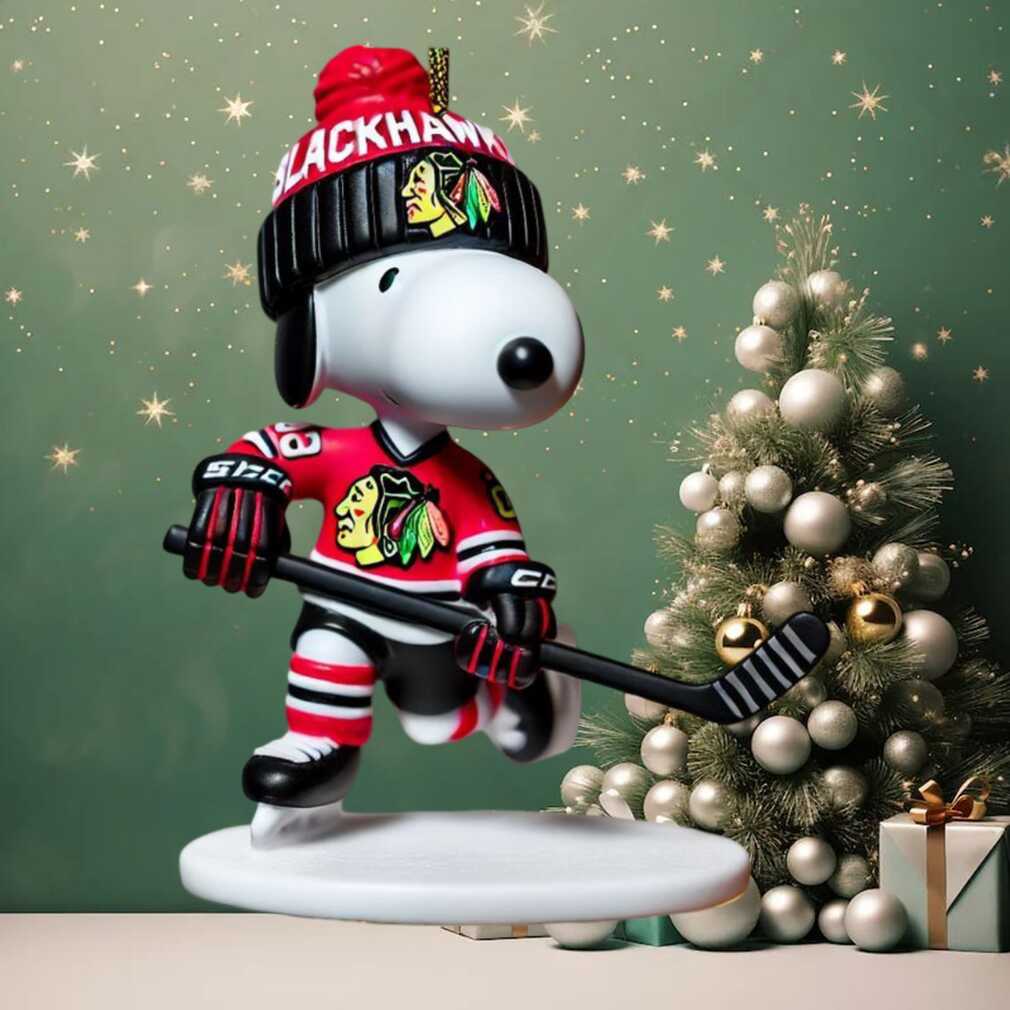 Snoopy NHL Chicago Blackhawks Christmas Ornament Snoopy NHL Chicago Blackhawks Christmas Ornament