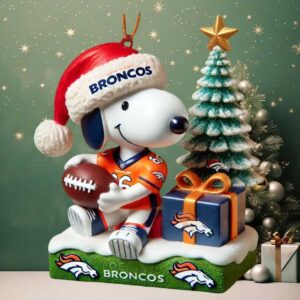 Snoopy Peanuts Denver Broncos Football Fan Ornament