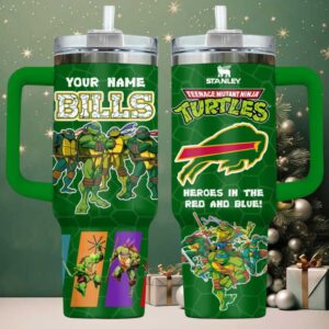 Stanley x Buffalo Bills TMNT Tumbler Custom Bills Green 40oz Handle Mug