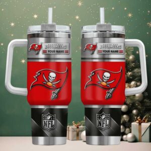 TB Buccaneers Custom Stanley Cup 40oz. Stainless Steel Travel Tumbler With Handle