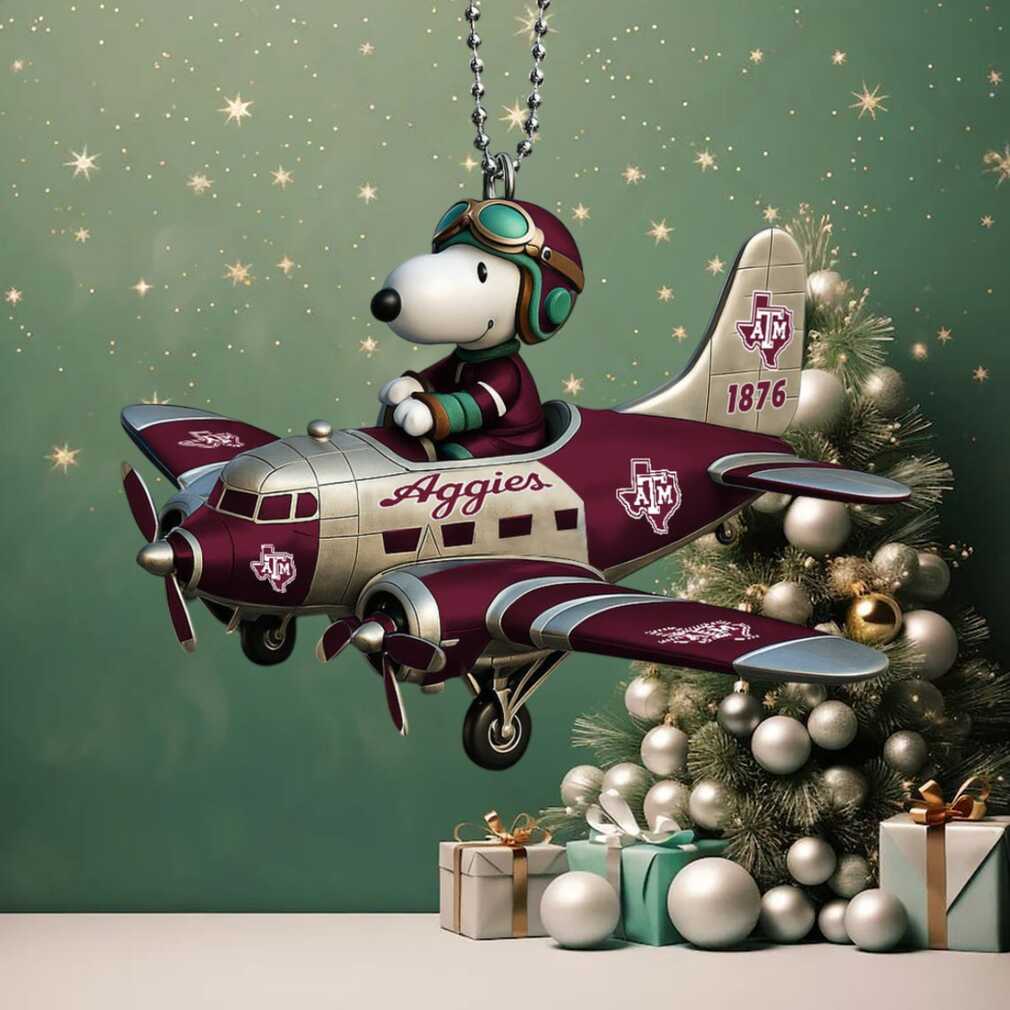 Texas A&M Aggies Snoopy Aviator Airplane Ornament Texas A&M Aggies Snoopy Aviator Airplane Ornament