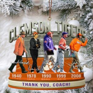 Thank You, Coach! Clemson Tigers Abbey Road Historic Coaches Ornament Thank You, Coach! Clemson Tigers Abbey Road Historic Coaches Ornament