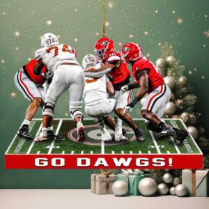 UGA Football Players Go Dawgs Holiday Keepsake Ornament