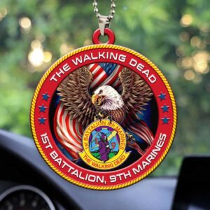 USMC 1st Battalion 9th Marines The Walking Dead Car Ornament Keychain USMC 1st Battalion 9th Marines The Walking Dead Car Ornament Keychain