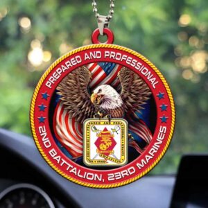 USMC 223 Battalion Prepared and Professional Car Ornament