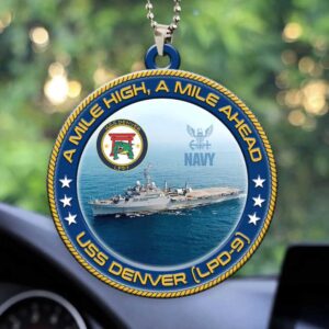 USS Denver (LPD 9) Custom Shape Car Ornament