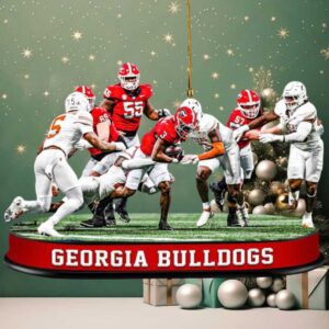 University of Georgia Bulldogs Personalized Football Scene Ornament