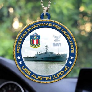Vintage U.S.S. Austin LPD 4 U.S. Navy Military Ship Ornament