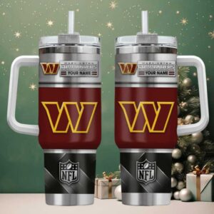 WAS Commanders Custom Stanley Cup 40oz. Stainless Steel Travel Tumbler With Handle