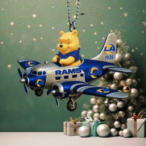 Winnie the Pooh LA Rams Vintage Airplane Car Hanging Ornament