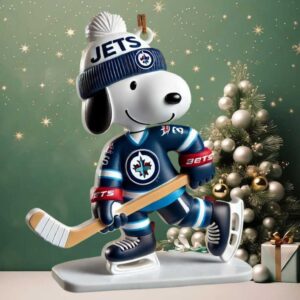 Winnipeg Jets Snoopy NHL Hockey Player Christmas Ornament