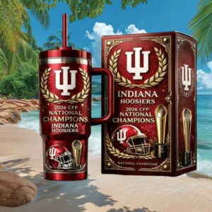 2026 CFP National Champions Indiana Hoosiers Crimson & Gold Trophy Tumbler