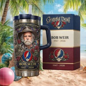 A Grateful Dead Legend Bob Weir Portrait 1947 2026 Memorial Edition 40oz Tumbler