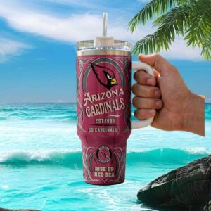 Arizona Cardinals Est. 1898 Rise Up Red Sea 40oz Travel Tumbler