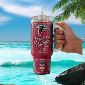 Atlanta Falcons Est. 1965 Rise Up Custom 40oz Tumbler with Handle