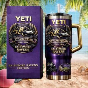 Baltimore Ravens 30th Anniversary 1996 2026 Limited Edition Yeti Tumbler