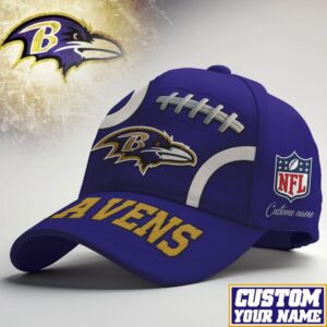 Baltimore Ravens Custom Name NFL Classic Baseball Cap