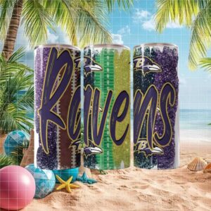 Baltimore Ravens Glitter Football Skinny Tumbler