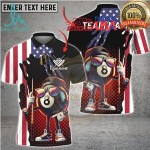 Billiard 8 Ball Street Style USA Flag Multicolor Options Personalized Name, Team Name 3D Shirt Billiard 8 Ball Street Style USA Flag Multicolor Options Personalized Name, Team Name 3D Shirt