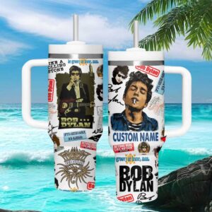 Bob Dylan Custom Name Folk Rock Legend Collage 40oz Tumbler