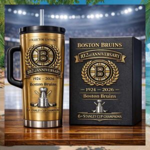 Boston Bruins 102nd Anniversary Bear Tumbler