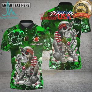 Bowling American Patriot Skeleton Cigar Art Multi Options Personalized Name, Team Name Unisex 3D Shirt