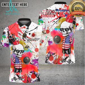 Bowling American Skull Graffiti Bowling Style Multi Options Personalized Name, Team Name Unisex 3D Shirt